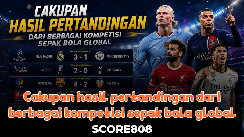 Cakupan hasil pertandingan dari berbagai kompetisi sepak bola global Cakupan hasil pertandingan dari berbagai kompetisi sepak bola global